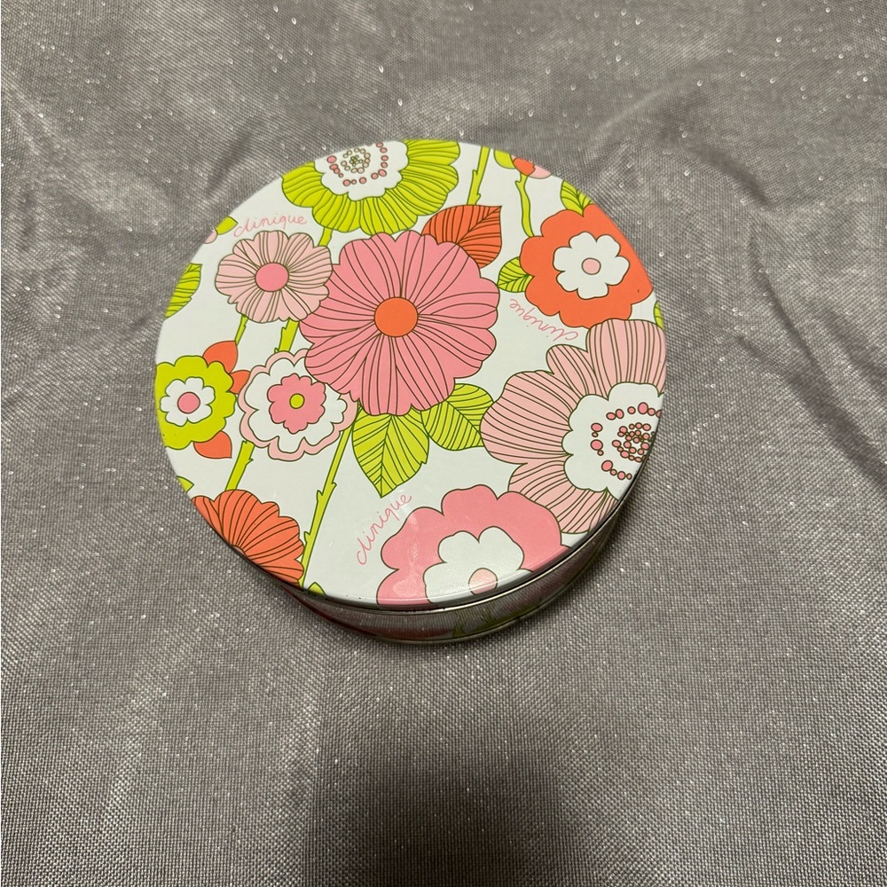 Clinique Floral Tin Box - Pink, Green, and White
